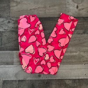 LuLaRoe Leggings OS Pink Hearts